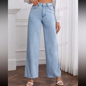 Light wash jeans high waisted and flare